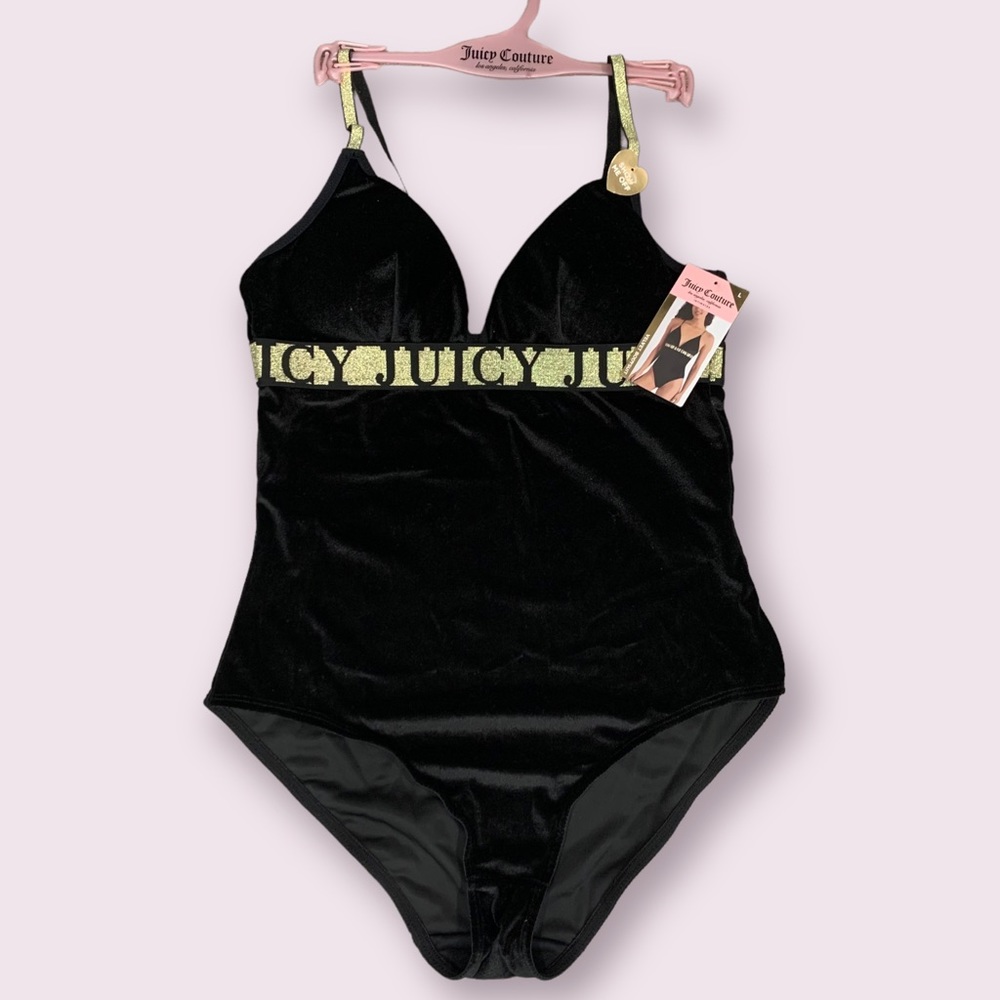 NWT Juicy Couture Velvet Holiday Bodysuit - Picture 1 of 6